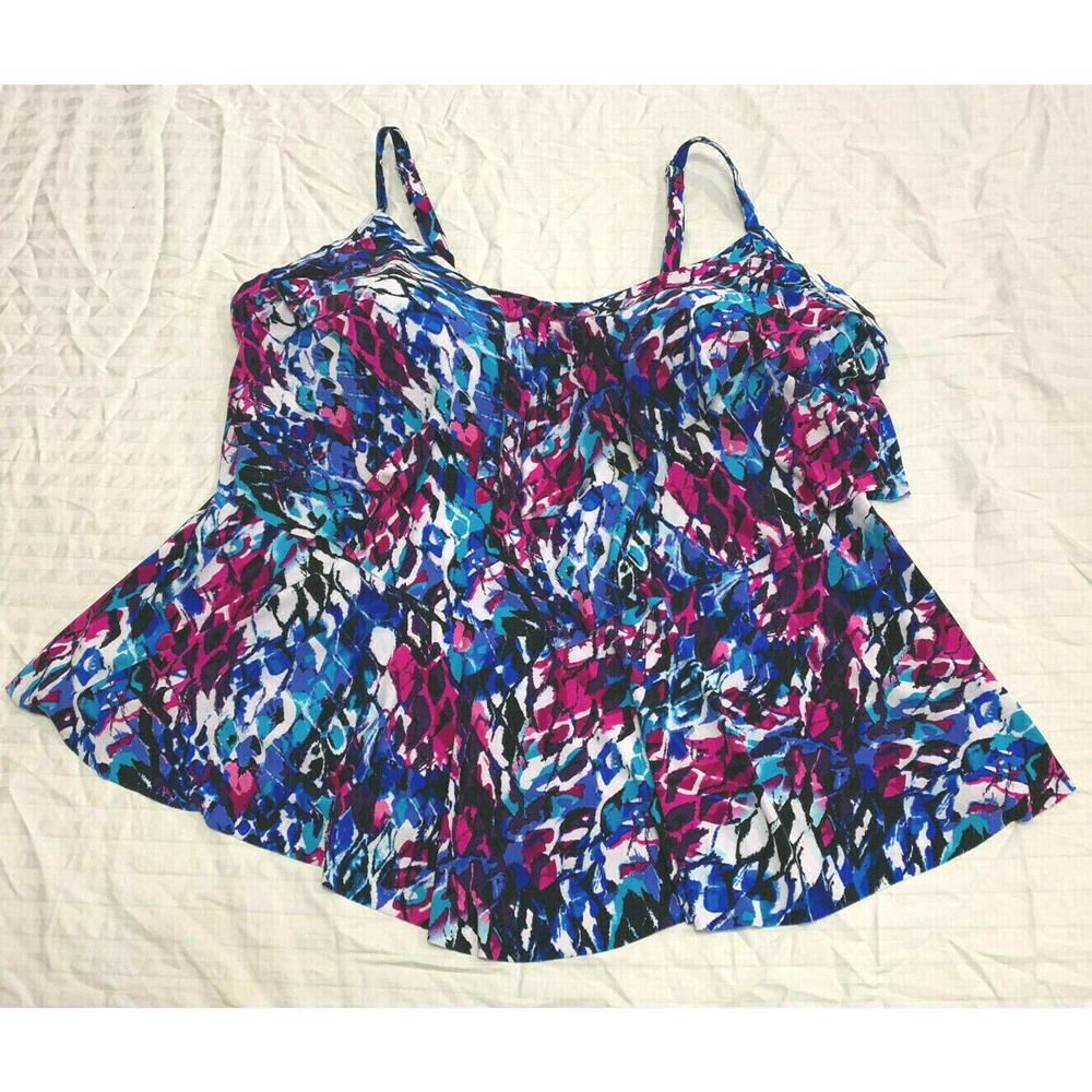 ❄️❄️❄️ AQUA GREEN WOMENS SWIM TANKINI TOP SIZE 24W ❄️❄️❄️